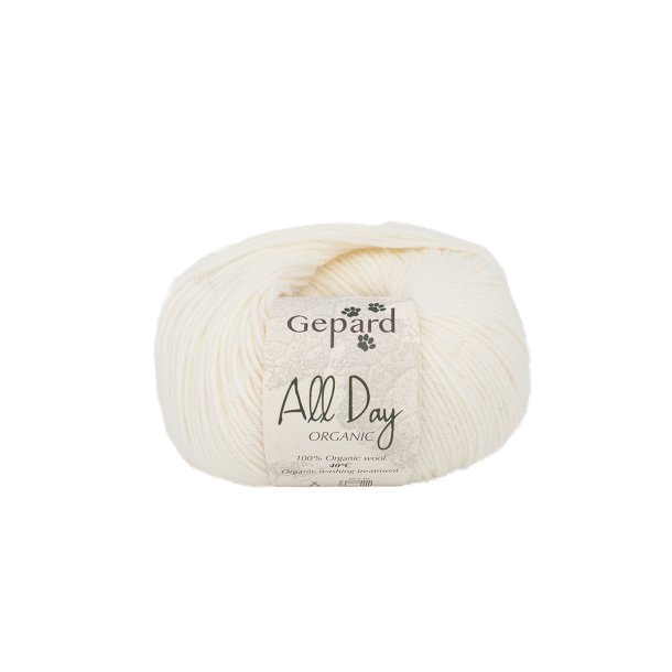 Gepard Garn All Day Organic - 101 Rhvid