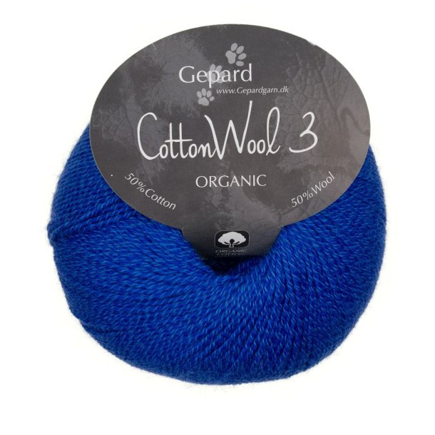 Gepard Garn Cotton Wool 3 - 744 Kobolt Bl�