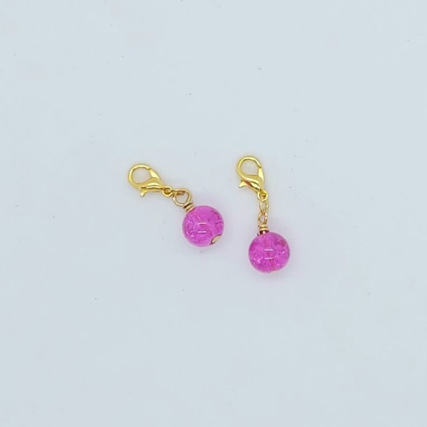 Mark�rer med glasperler - Pink