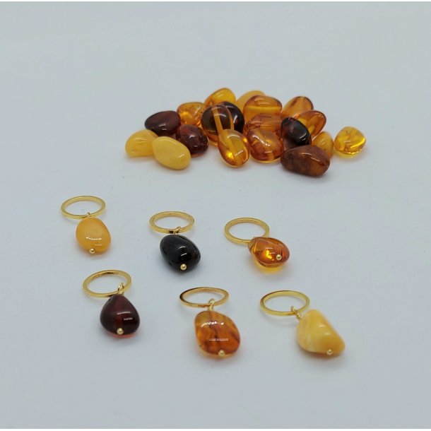 Mark�rer med rav-perler - lille