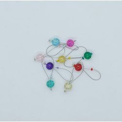 Mark�rer med wire og glasperler - R�d