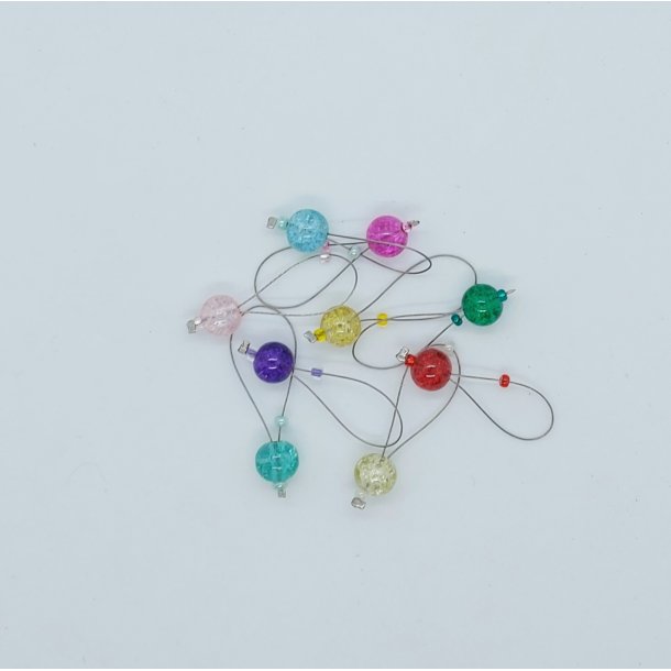 Mark�rer med wire og glasperler - R�d