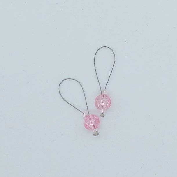 Mark�rer med wire og glasperler - Rosa