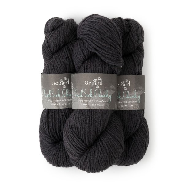 Gepard Garn Cash Sock Chunky - 590 Antrasitgr� Aske